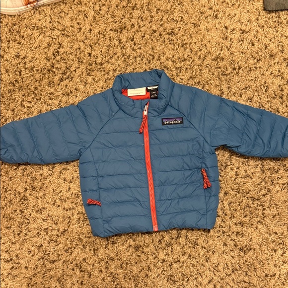 Patagonia Kids Blue and Red Puffer Jacket